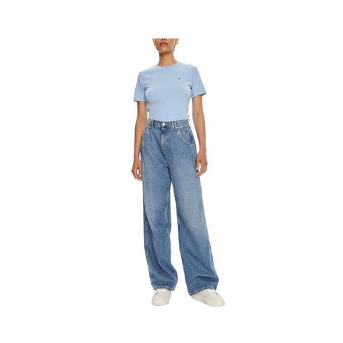Tommy Hilfiger T-shirt T-shirt Donna slim mezze maniche Celeste - Francavilla Moda
